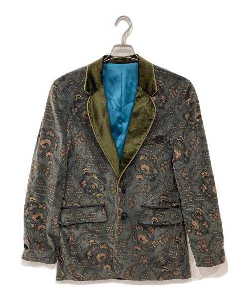 glamb（グラム）glamb (グラム) ベルベティーンペイズリーテーラードジャケット グレー サイズ:Sの古着・服飾アイテム