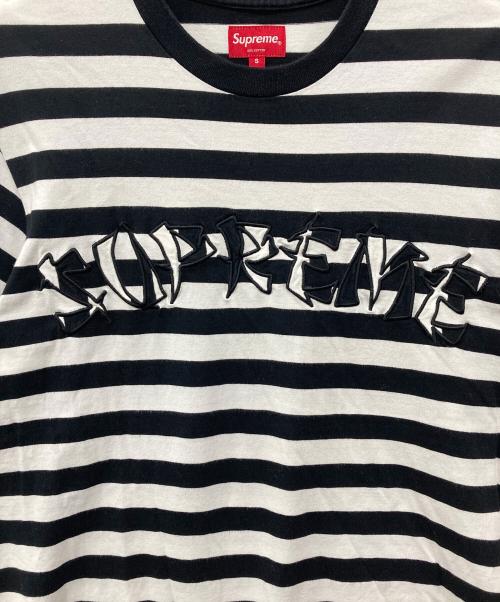 SUPREME（シュプリーム）SUPREME (シュプリーム) ボーダーTシャツ ブラック×ホワイト サイズ:Sの古着・服飾アイテム