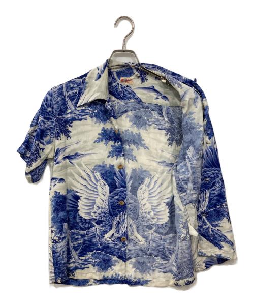 Sun Surf（サンサーフ）Sun Surf (サンサーフ) 半袖アロハシャツ ホワイト×ブルー サイズ:Sの古着・服飾アイテム