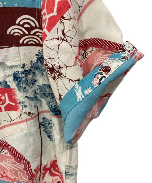 Sun Surf（サンサーフ）Sun Surf (サンサーフ) 半袖アロハシャツ ブルー×レッド サイズ:Sの古着・服飾アイテム