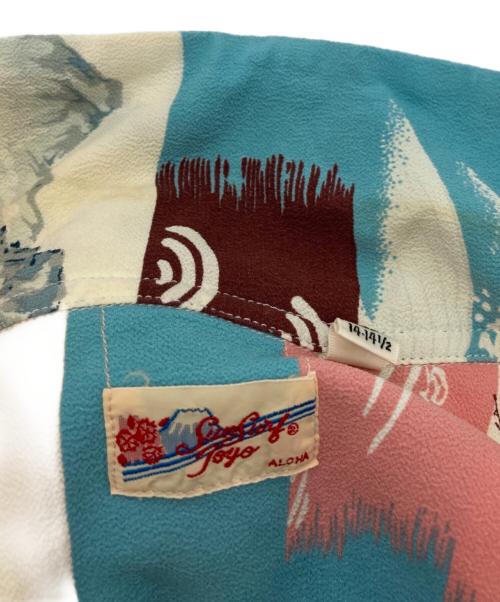 Sun Surf（サンサーフ）Sun Surf (サンサーフ) 半袖アロハシャツ ブルー×レッド サイズ:Sの古着・服飾アイテム