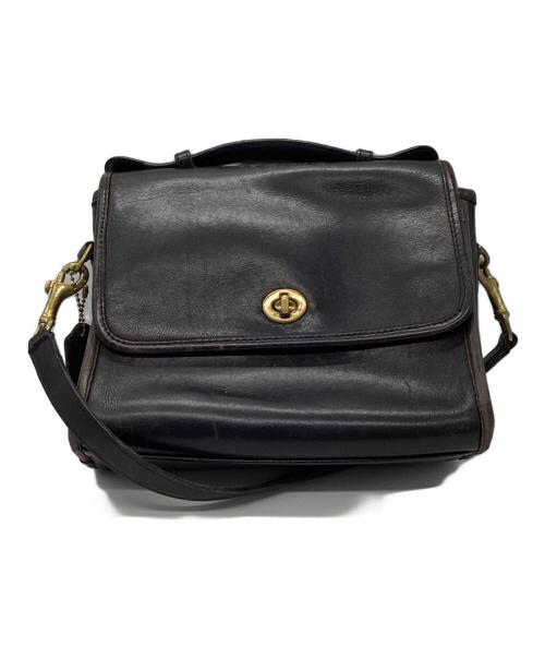 COACH（コーチ）COACH (コーチ) ターンロックレザーショルダーバッグ ブラウンの古着・服飾アイテム