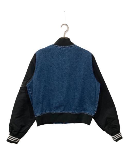 adidas（アディダス）adidas (アディダス) カレッジ デニムジャケット インディゴ×ブラック サイズ:Sの古着・服飾アイテム
