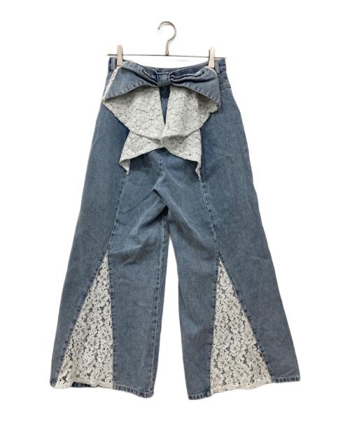 CALNAMUR（カルナムール）CALNAMUR (カルナムール) バックリボンデニムパンツ インディゴ サイズ:Mの古着・服飾アイテム