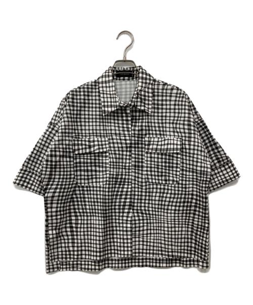 CIVIDINI（チヴィディーニ）CIVIDINI (チヴィディーニ) 半袖チェックシャツ ホワイト×グレー サイズ:42の古着・服飾アイテム
