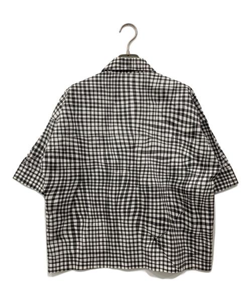 CIVIDINI（チヴィディーニ）CIVIDINI (チヴィディーニ) 半袖チェックシャツ ホワイト×グレー サイズ:42の古着・服飾アイテム