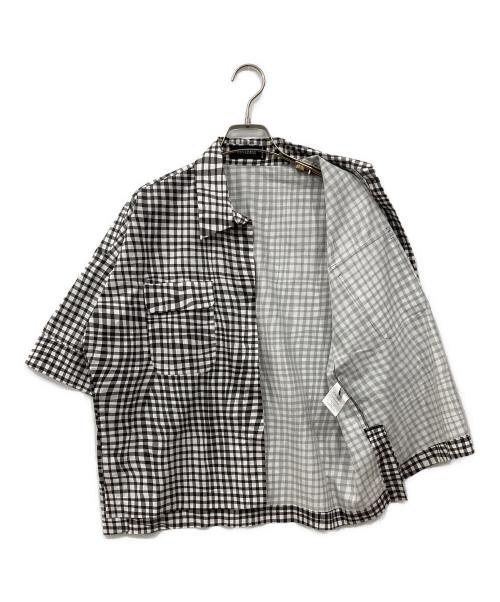 CIVIDINI（チヴィディーニ）CIVIDINI (チヴィディーニ) 半袖チェックシャツ ホワイト×グレー サイズ:42の古着・服飾アイテム