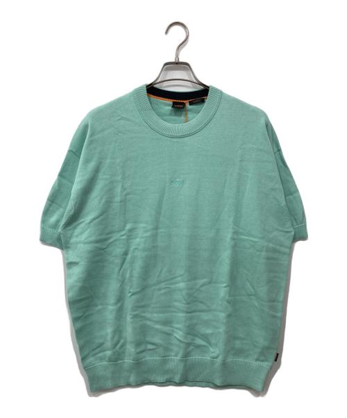 BOSS HUGO BOSS（ボス ヒューゴボス）BOSS HUGO BOSS (ボス ヒューゴボス) 半袖ロゴニット ブルー サイズ:XLの古着・服飾アイテム
