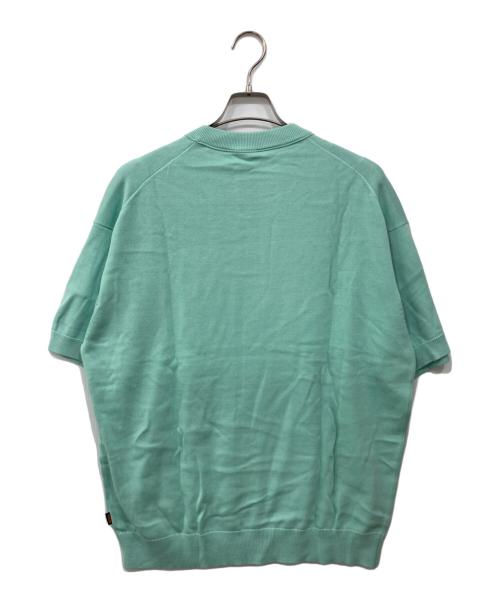 BOSS HUGO BOSS（ボス ヒューゴボス）BOSS HUGO BOSS (ボス ヒューゴボス) 半袖ロゴニット ブルー サイズ:XLの古着・服飾アイテム