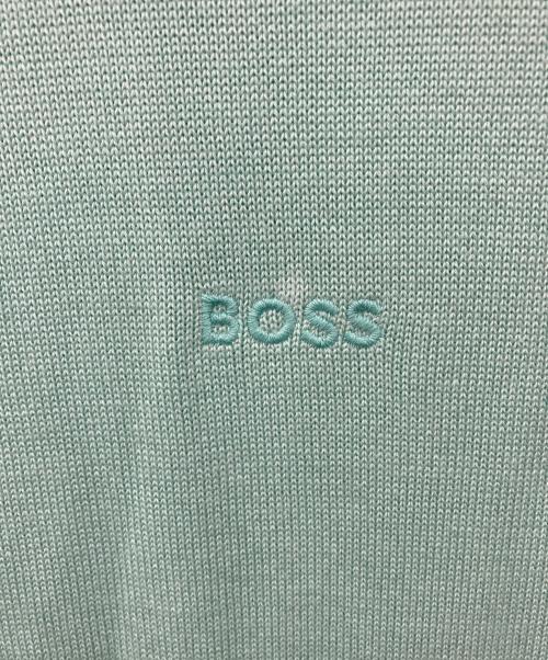 BOSS HUGO BOSS（ボス ヒューゴボス）BOSS HUGO BOSS (ボス ヒューゴボス) 半袖ロゴニット ブルー サイズ:XLの古着・服飾アイテム