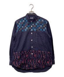 COMME des GARCONS HOMME（コムデギャルソン オム）の古着「刺繍切り替えシャツ」｜ネイビー