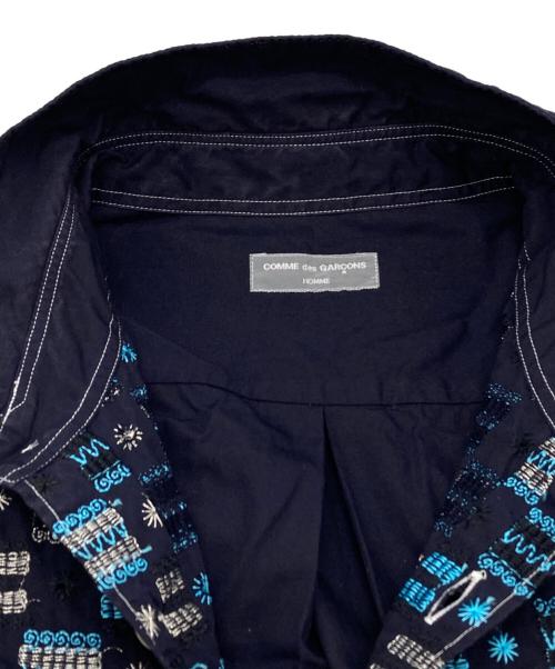 COMME des GARCONS HOMME（コムデギャルソン オム）COMME des GARCONS HOMME (コムデギャルソン オム) 刺繍切り替えシャツ ネイビー サイズ:表記なしの古着・服飾アイテム