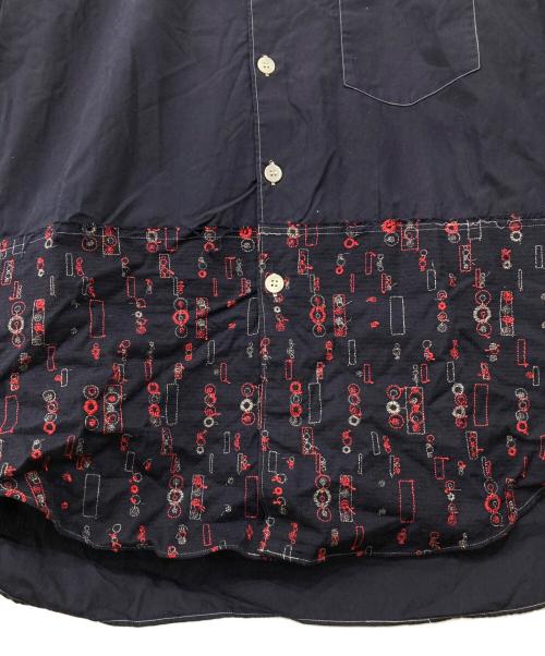 COMME des GARCONS HOMME（コムデギャルソン オム）COMME des GARCONS HOMME (コムデギャルソン オム) 刺繍切り替えシャツ ネイビー サイズ:表記なしの古着・服飾アイテム
