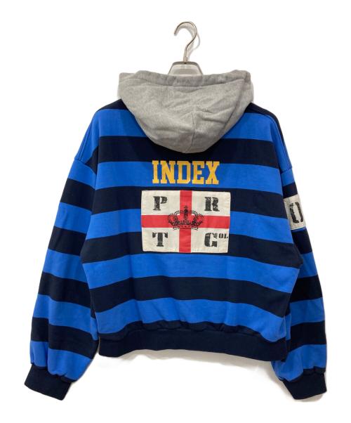 INDEX PROTOCOL（プロトコル インデックス）INDEX PROTOCOL (プロトコル インデックス) ポロフーディー ブルー サイズ:1の古着・服飾アイテム