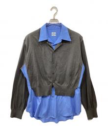 YOKE（ヨーク）の古着「Connected Cardigan」｜グレー×ブルー