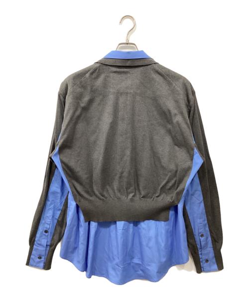YOKE（ヨーク）YOKE (ヨーク) Connected Cardigan グレー×ブルー サイズ:2の古着・服飾アイテム