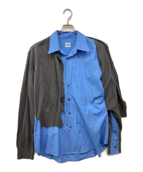 YOKE（ヨーク）YOKE (ヨーク) Connected Cardigan グレー×ブルー サイズ:2の古着・服飾アイテム