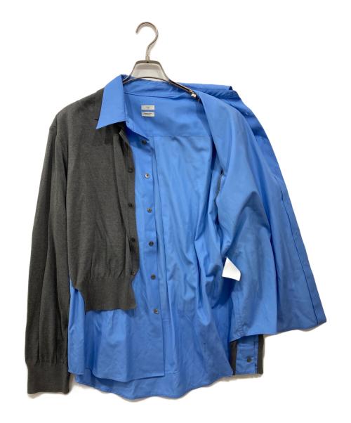 YOKE（ヨーク）YOKE (ヨーク) Connected Cardigan グレー×ブルー サイズ:2の古着・服飾アイテム