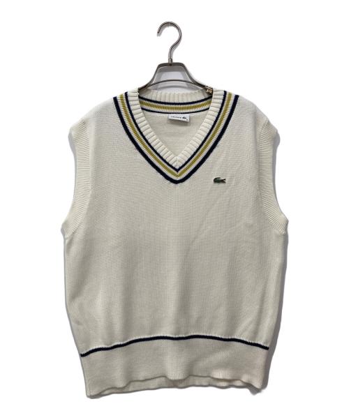 LACOSTE（ラコステ）LACOSTE (ラコステ) コットンポリニットチルデンベスト ホワイト サイズ:36の古着・服飾アイテム