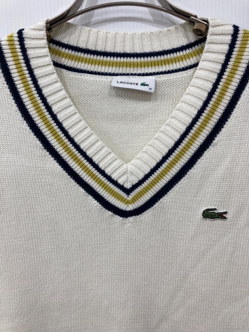 LACOSTE（ラコステ）LACOSTE (ラコステ) コットンポリニットチルデンベスト ホワイト サイズ:36の古着・服飾アイテム