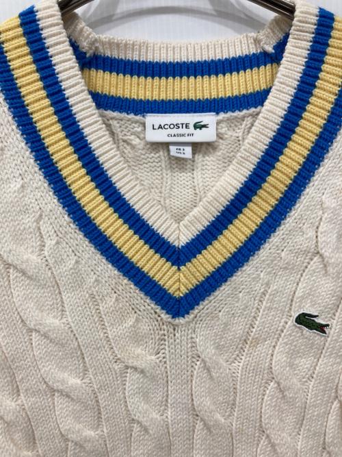 LACOSTE（ラコステ）LACOSTE (ラコステ) Vネックテニスベスト ホワイト サイズ:3の古着・服飾アイテム