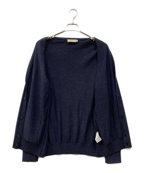 maison kitsune（メゾンキツネ）maison kitsune (メゾンキツネ) フォックスヘッドパッチクラシックカーディガン ネイビー サイズ:XLの古着・服飾アイテム