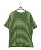stussyステューシー）の古着「ボーダーTシャツ」｜グリーン×ホワイト