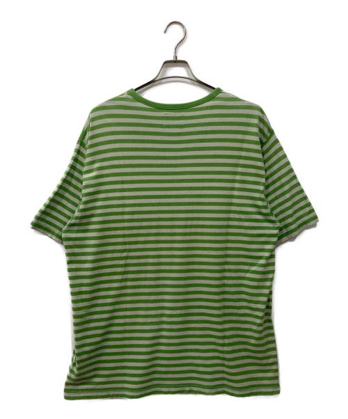 stussy（ステューシー）stussy (ステューシー) ボーダーTシャツ グリーン×ホワイト サイズ:XLの古着・服飾アイテム