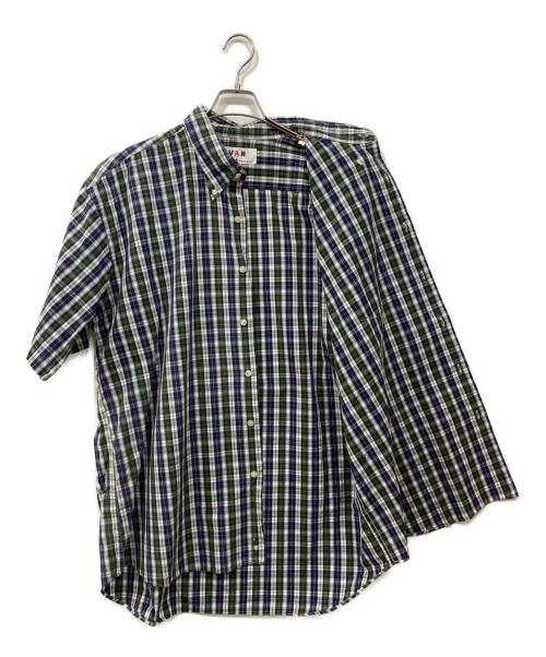 VAN（ヴァン）VAN (ヴァン) 半袖シャツ ブルー×グリーン サイズ:4Lの古着・服飾アイテム