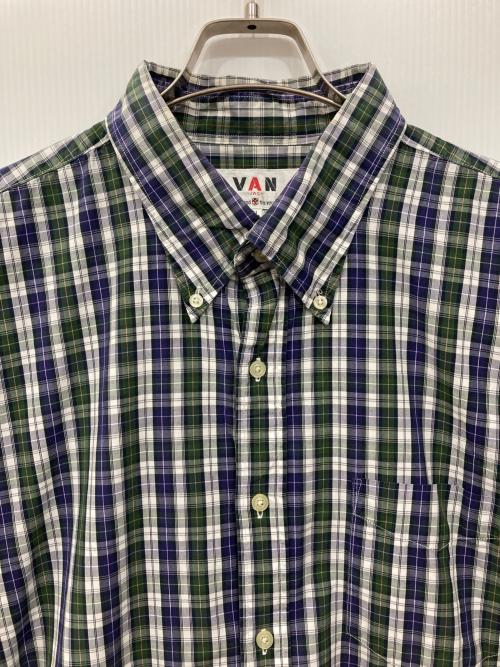 VAN（ヴァン）VAN (ヴァン) 半袖シャツ ブルー×グリーン サイズ:4Lの古着・服飾アイテム