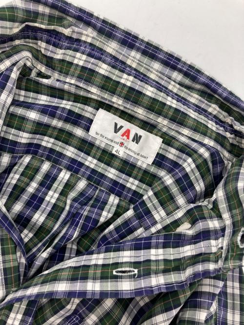 VAN（ヴァン）VAN (ヴァン) 半袖シャツ ブルー×グリーン サイズ:4Lの古着・服飾アイテム