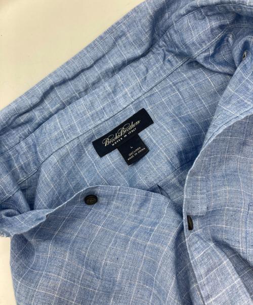 BROOKS BROTHERS（ブルックスブラザーズ）BROOKS BROTHERS (ブルックスブラザーズ) ボタンダウンリネンシャツ ブルー サイズ:Lの古着・服飾アイテム