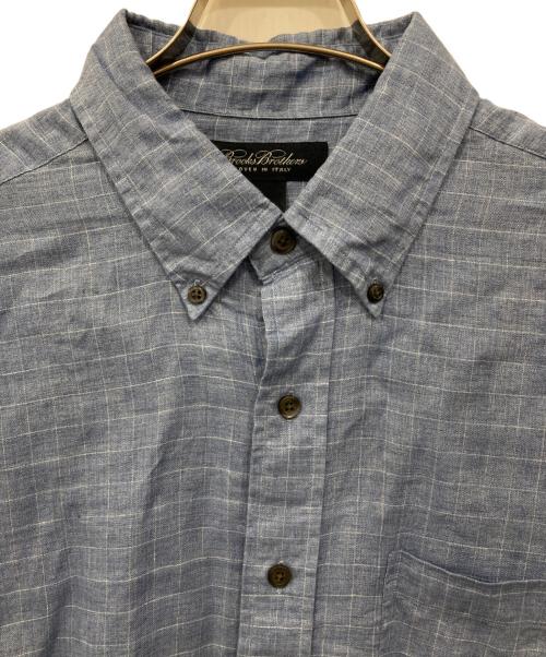 BROOKS BROTHERS（ブルックスブラザーズ）BROOKS BROTHERS (ブルックスブラザーズ) ボタンダウンリネンシャツ ブルー サイズ:Lの古着・服飾アイテム