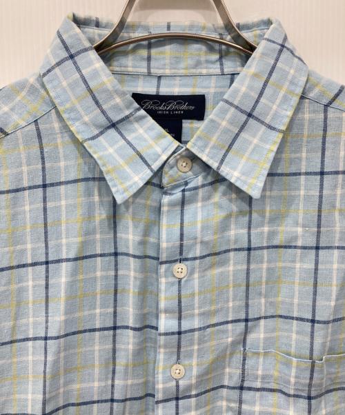 BROOKS BROTHERS（ブルックスブラザーズ）BROOKS BROTHERS (ブルックスブラザーズ) 半袖リネンシャツ ブルー サイズ:XLの古着・服飾アイテム