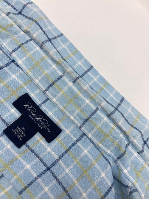 BROOKS BROTHERS（ブルックスブラザーズ）BROOKS BROTHERS (ブルックスブラザーズ) 半袖リネンシャツ ブルー サイズ:XLの古着・服飾アイテム