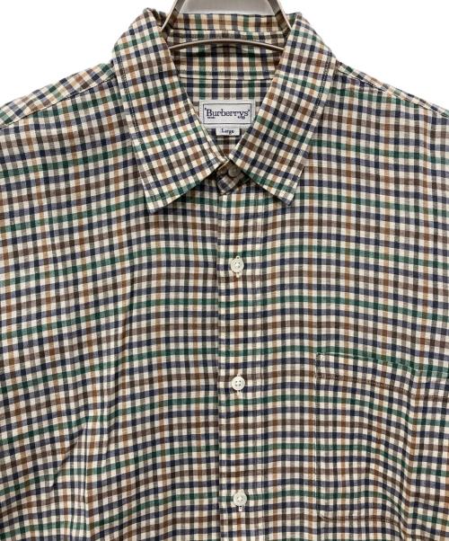 Burberry's（バーバリー）Burberry's (バーバリー) 半袖シャツ ブルー×ベージュ サイズ:Lの古着・服飾アイテム