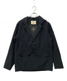 AIGLE（エーグル）の古着「フード付きテーラードジャケット」｜ブラック