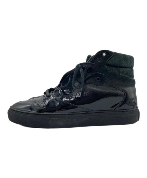 BALENCIAGA（バレンシアガ）BALENCIAGA (バレンシアガ) エナメルハイカットスニーカー ブラック サイズ:39の古着・服飾アイテム