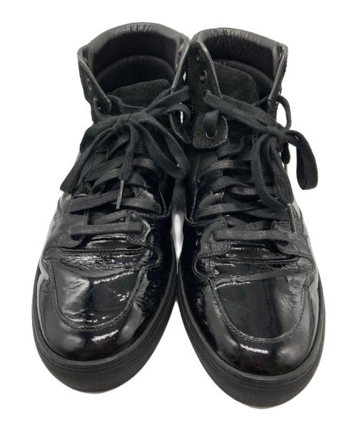 BALENCIAGA（バレンシアガ）BALENCIAGA (バレンシアガ) エナメルハイカットスニーカー ブラック サイズ:39の古着・服飾アイテム