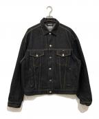 Lyftリフト）の古着「BACK EMBLEM DENIM JACKET」｜ブラック
