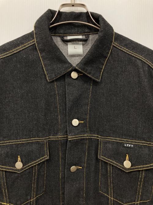 Lyft（リフト）Lyft (リフト) BACK EMBLEM DENIM JACKET ブラック サイズ:Lの古着・服飾アイテム