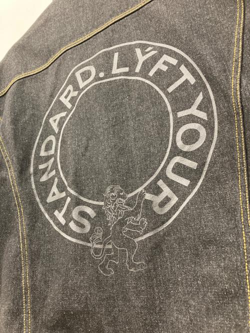 Lyft（リフト）Lyft (リフト) BACK EMBLEM DENIM JACKET ブラック サイズ:Lの古着・服飾アイテム