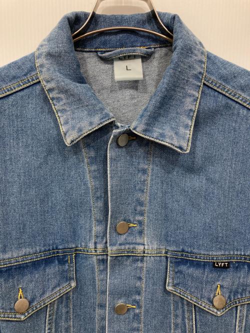 Lyft（リフト）LYFT (リフト) BACK EMBLEM DENIM JACKET インディゴ サイズ:Lの古着・服飾アイテム
