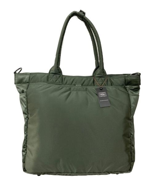 PORTER（ポーター）PORTER (ポーター) TANKER TOTE BAG(L) グリーン 未使用品の古着・服飾アイテム