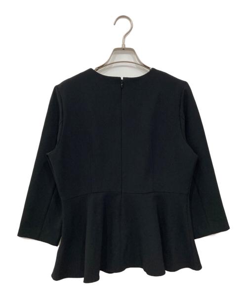 Demi-Luxe Beams（デミルクス ビームス）Demi-Luxe BEAMS (デミルクス ビームス) トリアセ ペプラム ブラウス ブラック サイズ:38の古着・服飾アイテム