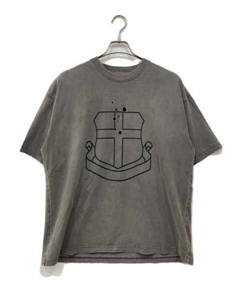 RE:NUMBER (N)INE（リナンバーナイン）RE:NUMBER (N)INE (リナンバーナイン) EMBLEM CLASH PIGMENT BIO TEE グレー サイズ:3の古着・服飾アイテム