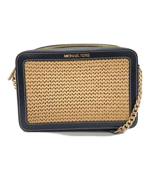 MICHAEL KORS（マイケル・コース）MICHAEL KORS (マイケル・コース) ショルダーバッグ ベージュ×ネイビーの古着・服飾アイテム