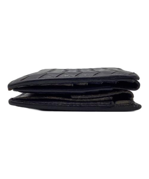 BOTTEGA VENETA（ボッテガベネタ）BOTTEGA VENETA (ボッテガベネタ) イントレチャート 2つ折財布 ネイビーの古着・服飾アイテム
