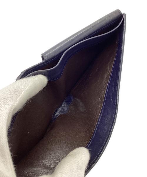 BOTTEGA VENETA（ボッテガベネタ）BOTTEGA VENETA (ボッテガベネタ) イントレチャート 2つ折財布 ネイビーの古着・服飾アイテム