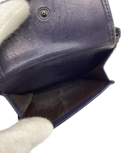 BOTTEGA VENETA（ボッテガベネタ）BOTTEGA VENETA (ボッテガベネタ) イントレチャート 2つ折財布 ネイビーの古着・服飾アイテム